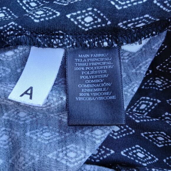 Ann Taylor Sleeveless Camp Tunic Small split neck tank top half snap dual fabric - Picture 7 of 10